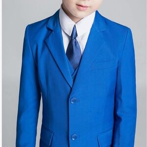Vibrant Blue Kids 5 piece Suit with Tie
